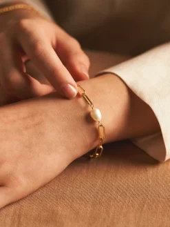 Chunky Pearl Chain-armbånd