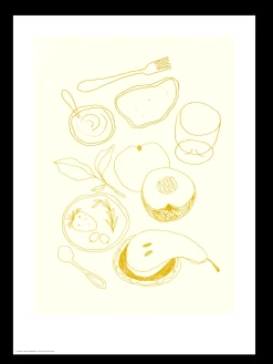 Plakat Køkkenkunst Gul 50 X 70
