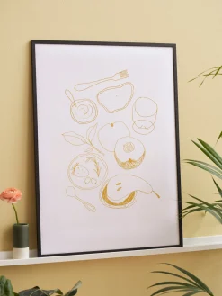 Plakat Køkkenkunst Gul 50 X 70