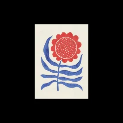 Plakat Red Flower / Lino Print A3