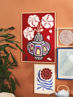 Plakat Ukiyo Vase Rainbow Red 50 X 70