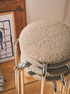 Skammel Med Boucléstof